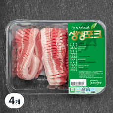 생생포크 한돈 무항생제 1등급 칼집 삼겹살 구이용 (냉장), 500g, 4개