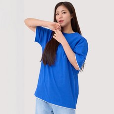 엘라모 무지 레이어드 오버핏 반팔 티셔츠