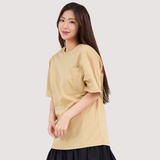 엘라모 무지 포켓 오버핏 반팔 티셔츠