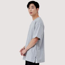 엘라모 무지 옆트임레이어드 오버핏 반팔 티셔츠
