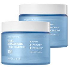 웰라쥬 리얼 히알루로닉 블루 100 토너 패드 210ml, 70개입, 2개