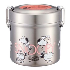 Skater 真空圓形不鏽鋼便當盒 600ml STLB1AG, 史努比, 1個