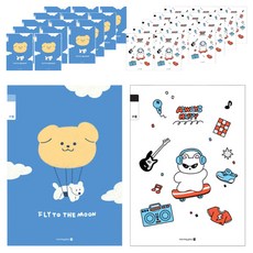 morning glory Chaeum Note 國小3-6年級 無標題 21行 2款 x 3入 A套組, 5套, 飛天狗狗 + 搖滾巨星貓