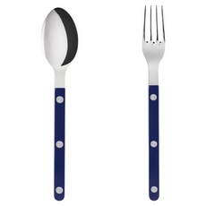 Sabre Bistro Solid 兒童湯匙叉子組, 1套, 湯匙 + 叉子, 亮面 + 海軍藍