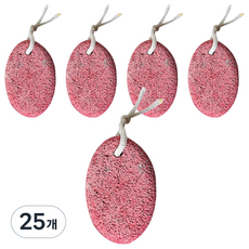 바롬몰 풋 스크럽 원형 화산석 레드 6.5 x 9 x 3 cm, 1개입, 25개, 80g