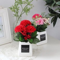 MORIANN Soap FlowerThank You Love康乃馨花盆套組紅色2p+粉色, 混色, 1套