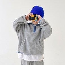 베리클로젯 루즈핏 로고 어센틱 후리스 상하의 세트