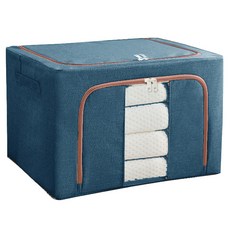 hillo 高級亞麻收納箱, 海軍藍, 1個