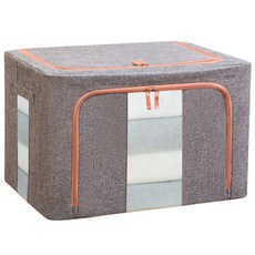 hillo 프리미엄 린넨 리빙박스, 그레이, 66L, 1개