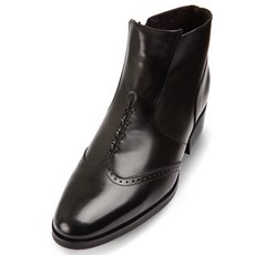 VONIN 남성용 천연소가죽 보아털 5.5센치 키높이 스티치 지퍼 부츠 SE32