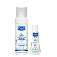 mustela 慕之恬廊 潔髮慕斯 150ml+洗髮沐浴凝膠 50ml, 1組