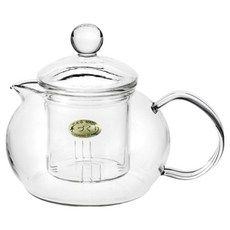 Chikao glass 耐熱流派花茶壺, 透明色, 600ml, 1個