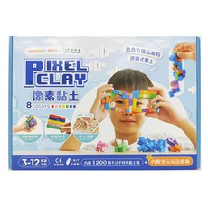 mamayo 媽媽友 像素黏土 32.6 x 22.8 x 8.5cm 3歲以上, 白色 + 黃色 + 藍色 + 紅色 + 橘色 + 紫色 + 綠色 + 粉色, 1組