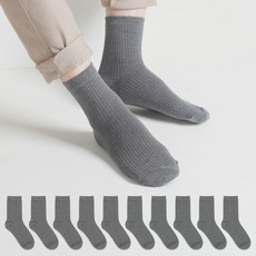 NO DESIGN 男士紳士羅紋中筒襪10雙組