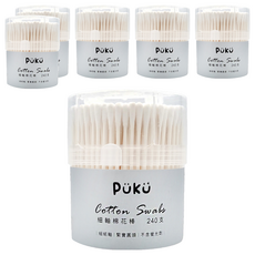PUKU 藍色企鵝 細紙軸棉花棒 安全紙軸設計 棉球不易脫落 特殊棉頭設計 清除耳垢更徹底 棉部及軸心符合安全標準 不含螢光劑, 240支, 6盒