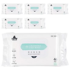 DOG CAT STAR 汪喵星球濕式衛生紙, 甘草萃取舒緩敏感, 成分單純擦拭毛孩淚痕, 46張, 6包