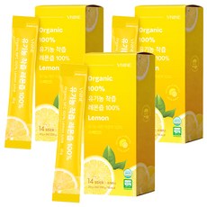 브이나인 유기농 착즙 레몬즙 100%, 3개, 20g