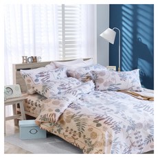 藍貓BlueCat台灣製造銀離子抗菌印花床包, 雙人特大6 x 7尺, 清風徐來