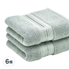 純棉加厚毛巾 2入，銀灰色，75x34cm, 6條