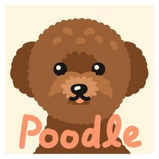 ARTJOY DIY 名畫 20 x 20 cm, 巧克力貴賓犬