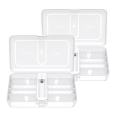 ROYALLIN 蘿林嚴選 電池檢測收納盒 14 x 8 x 3cm 200g, 透明色, 2個