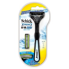 Schick 舒適牌 超鋒3刮鬍刀, 彈性3刀片 蘆薈及維他命E潤滑條 舒緩刮鬍刺激, 1組