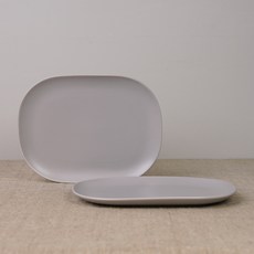 보울보울 국산 레트로라인 오발플레이트 L, 애쉬그레이, 2개