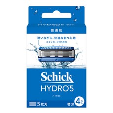 Schick 舒適牌 HYDRO5 水次元5刮鬍刀頭, 5刀片 4入 保濕凝膠 經典清爽款, 1盒