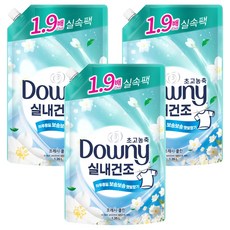 다우니 실내건조 초고농축 섬유유연제 프레시 클린 자스민향 리필, 1.35L, 3개 1.35L, 3개