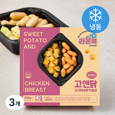 라온콕 고구마 & 닭가슴살 비엔나 (냉동), 200g, 3개
