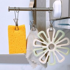 Assale 多功能旋轉毛巾桿 免打孔 清潔刷 菜瓜布 抹布掛架, 白色, 1個