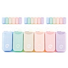 狂彩 柔和粉彩修正帶6件組, 6種, 4套