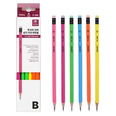 투코비 코마 삼각 지우개 연필 B TC-208 12종, 혼합색상, 1세트