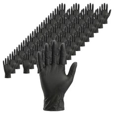 Tiss防滑多用途丁腈手套, 50個, 黑色, 小(S)