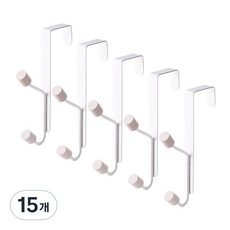 에버하우스 무펀칭 문뒤 멀티 후크 FREE, 화이트, 15개