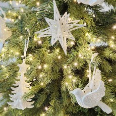 Ju and Ji 聖誕樹裝飾掛飾5件組, 白色, 1套