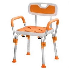 디어모모 노인 환자용 높이조절 등받이 목욕의자, 오렌지, 1개