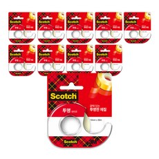 스카치 투명 테이프 디스펜서 523D 12mm x 30m, 10개