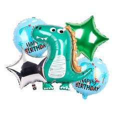MY BALLOON 鋁質氣球5件套, 恐龍 多色, 1組