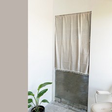 Hoom禾韓生活 日系棉麻門簾 100%全棉, 85 x 100cm, 奶茶可可