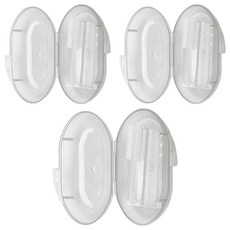 Bebelock 指套刷牙組 矽膠材質 附收納盒 方便攜帶, 透明, 3入, 1組