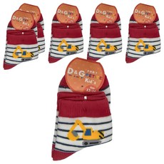 D&G 挖土機兒童襪 6雙裝, 13~16cm, 白色