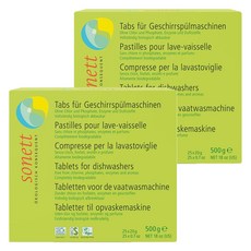Sonett 律動 洗碗機專用環保洗碗錠 Set 25個, 不含氯、磷酸鹽、酵素和香料, 完全可生物降解, 500g, 2盒