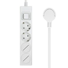 원스탑 제로갭 국산 납작멀티탭 과부하차단 통합 절전스위치 4구 16A 안전커버2p, 1개, 화이트, 1.5m