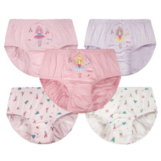 DING DONG DANG KIDS 女童小精靈純棉三角內褲5件組 GP045