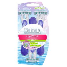 Schick 舒適牌 Quattro 4 舒柔仕女輕便刀, 敏感肌適用, 3入, 1組
