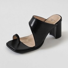 ChakanShoes 女款亮面套趾高跟穆勒鞋 MLLTS2f831, 黑色, 240mm