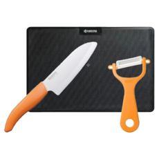 KyOCERa 京瓷 陶瓷刀 + 削皮器 + 砧板3件組, 陶瓷刀 + 削皮器 + 砧板, 1組