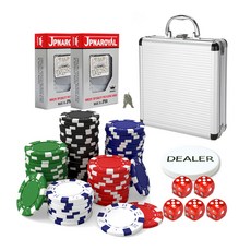 Huni Gamble Clear Fresh 顏色芯片 100p + 鋁銀外殼 + JPNAROYAL 卡 2p + 經銷商芯片 + 鑰匙 2p + 骰子 5p 套裝, 隨機發送（芯片）