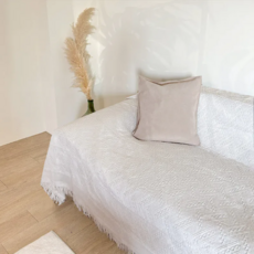 HOOM 編織沙發布, 230 x 180cm, 波希米亞 奶白色, 1個